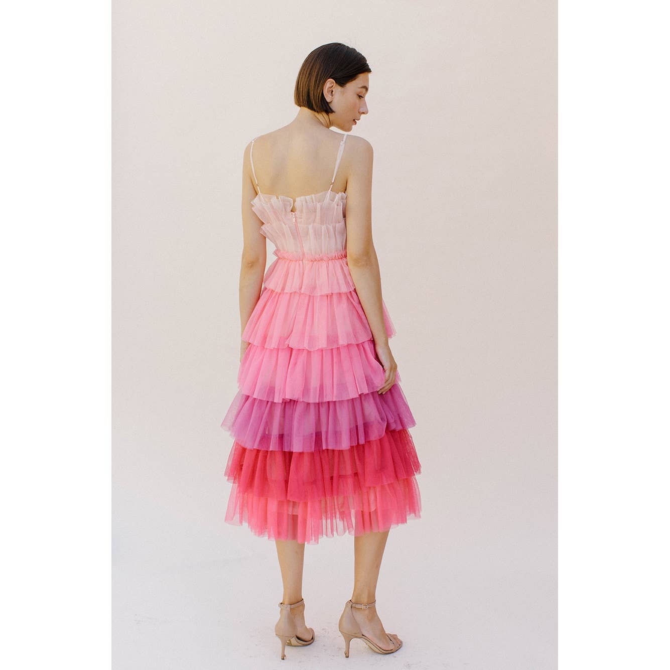 Storia Pink Ombre Tulle Midi Dress [Sizes SM-M remaining]