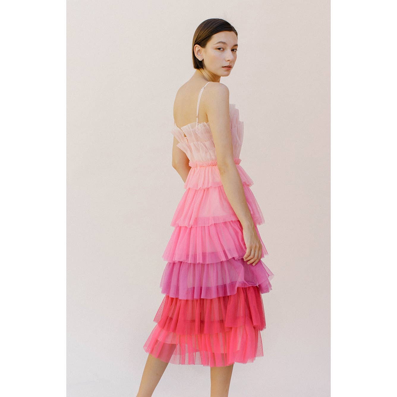 Storia Pink Ombre Tulle Midi Dress [Sizes SM-M remaining]
