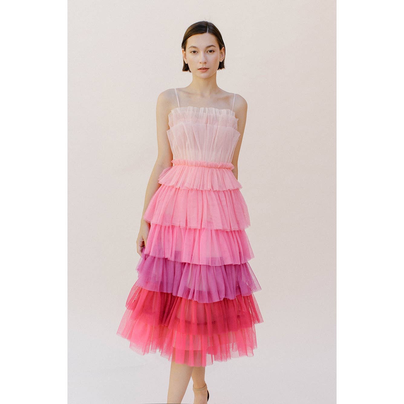 Storia Pink Ombre Tulle Midi Dress [Sizes SM-M remaining]