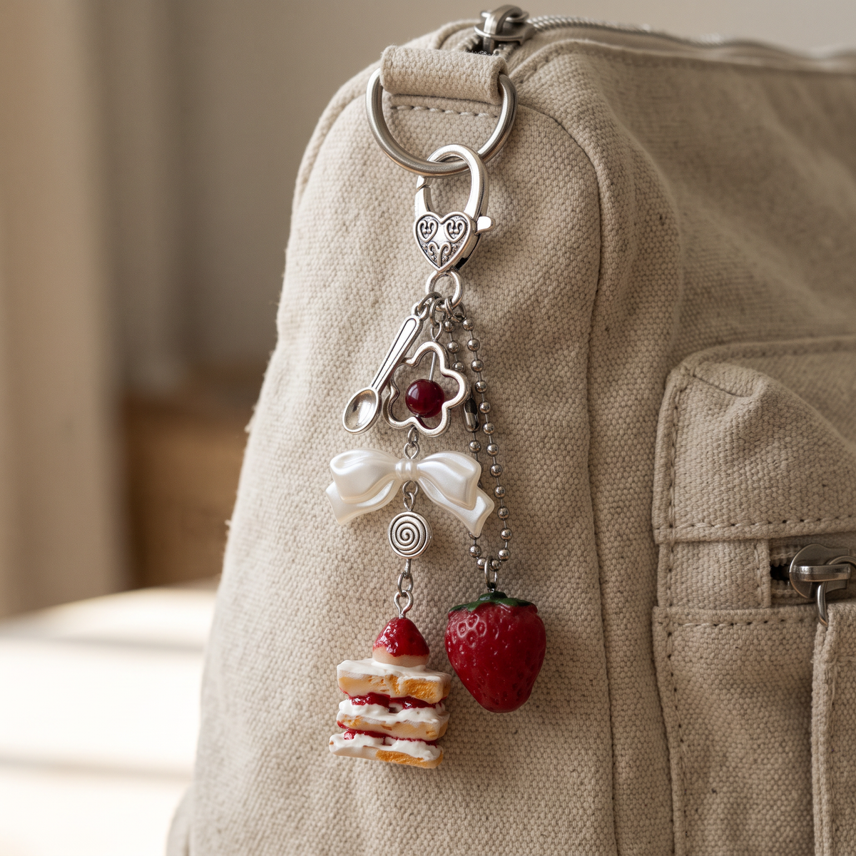 Strawberry Cake Bag Charm | Paper & Quartz-Paper & Quartz-The Bullish Store