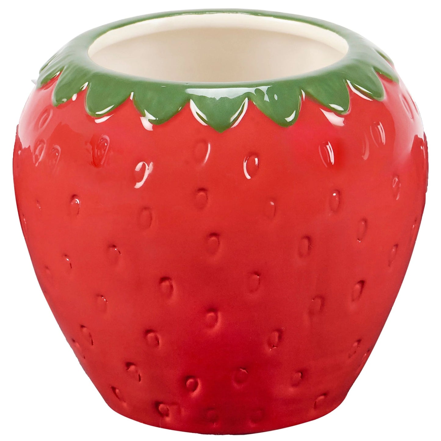 Strawberry Shaped Ceramic Mini Planter Pot 4.75"
