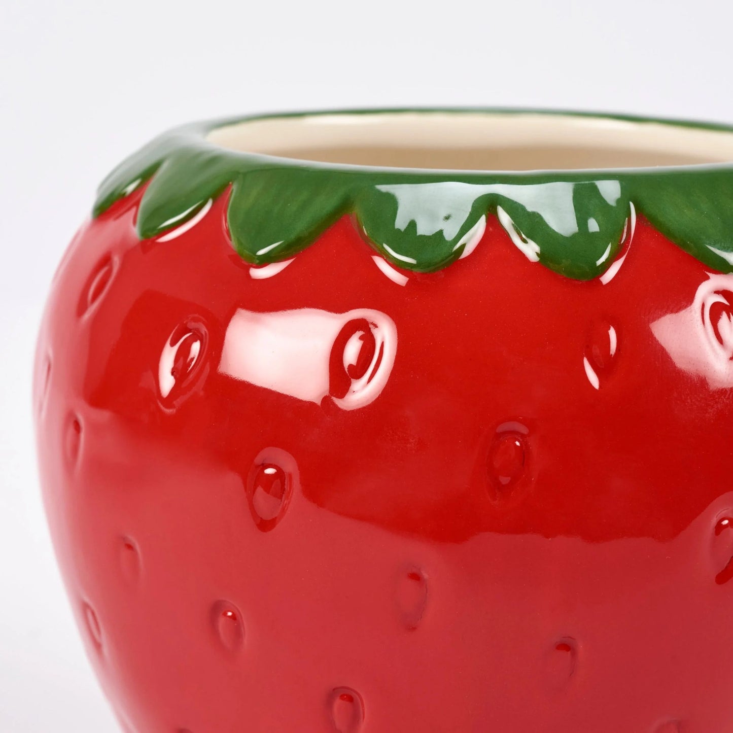 Strawberry Shaped Ceramic Mini Planter Pot 4.75"