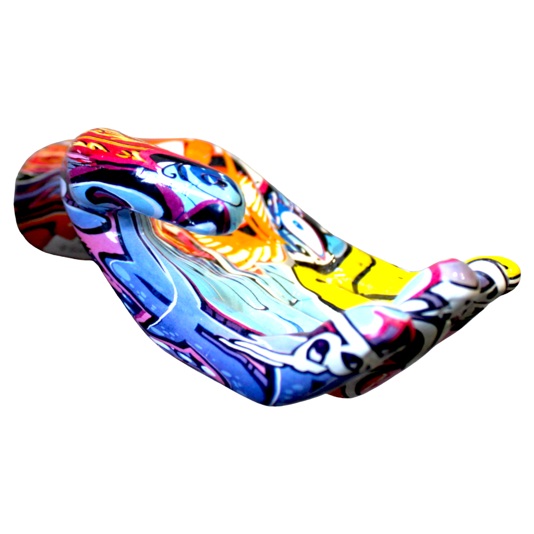 Street Art Hand Out Wall Mount Sculpture | Colorful Urban Hand Wall Art | 8" Tall