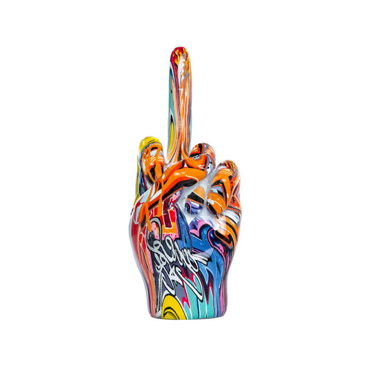Street Art Middle Finger Tabletop Hand Sculpture – 8.5" Tall