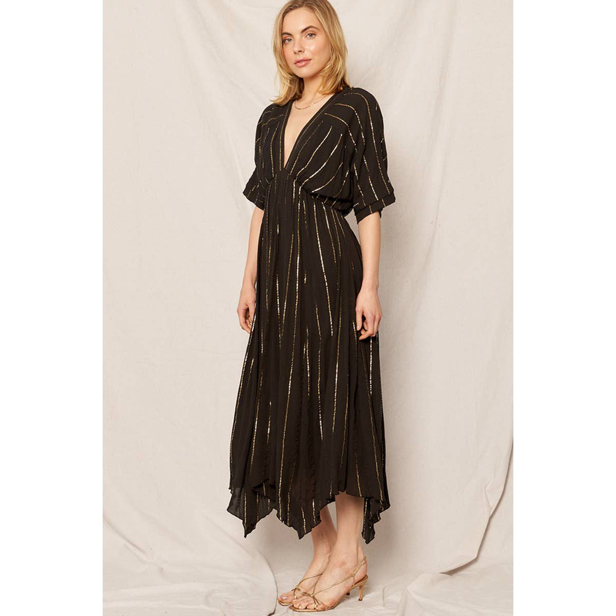sequin stripe midi dress Black/Multi Stripe Sequin Midi Dress | WHISTLES
