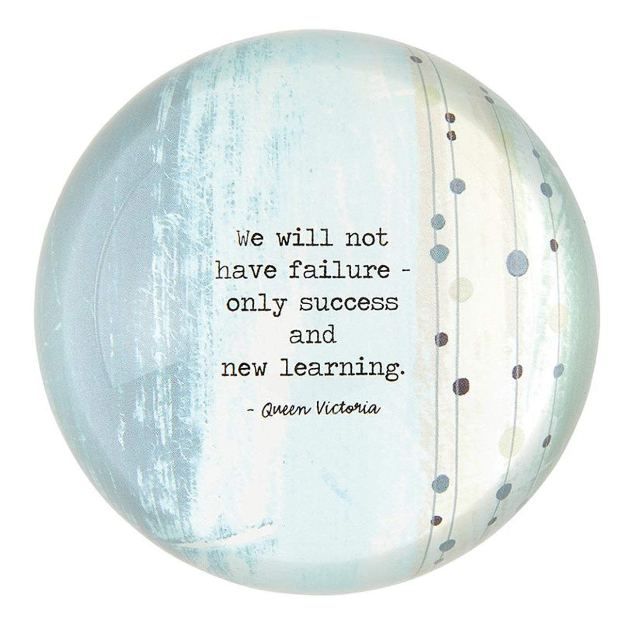 Success And New Learning Glass Dome Paperweight | Paper Document Holder | 3"