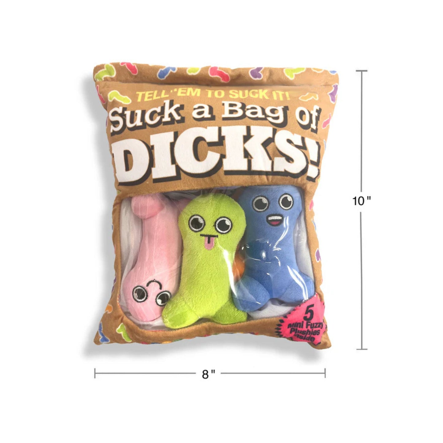 Suck a Bag of Dicks Plushy Pillows | Funny Gift Set | 5 Pieces