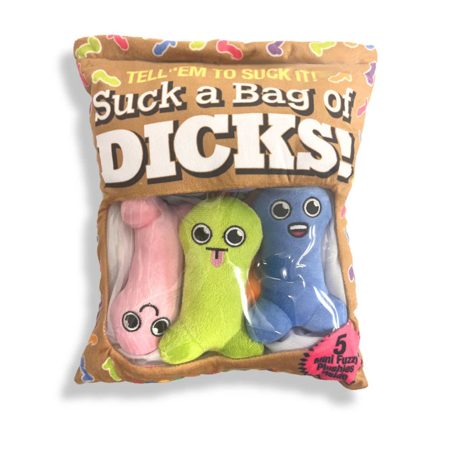 Suck a Bag of Dicks Plushy Pillows | Funny Gift Set | 5 Pieces