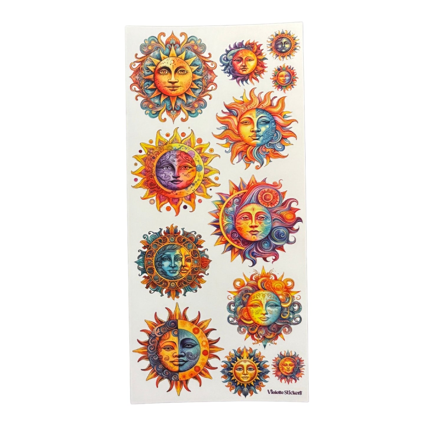 Sun & Moon Stickers | 4" x 8" | 2 Sheets