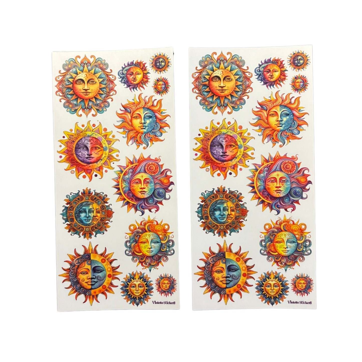 Sun & Moon Stickers | 4" x 8" | 2 Sheets
