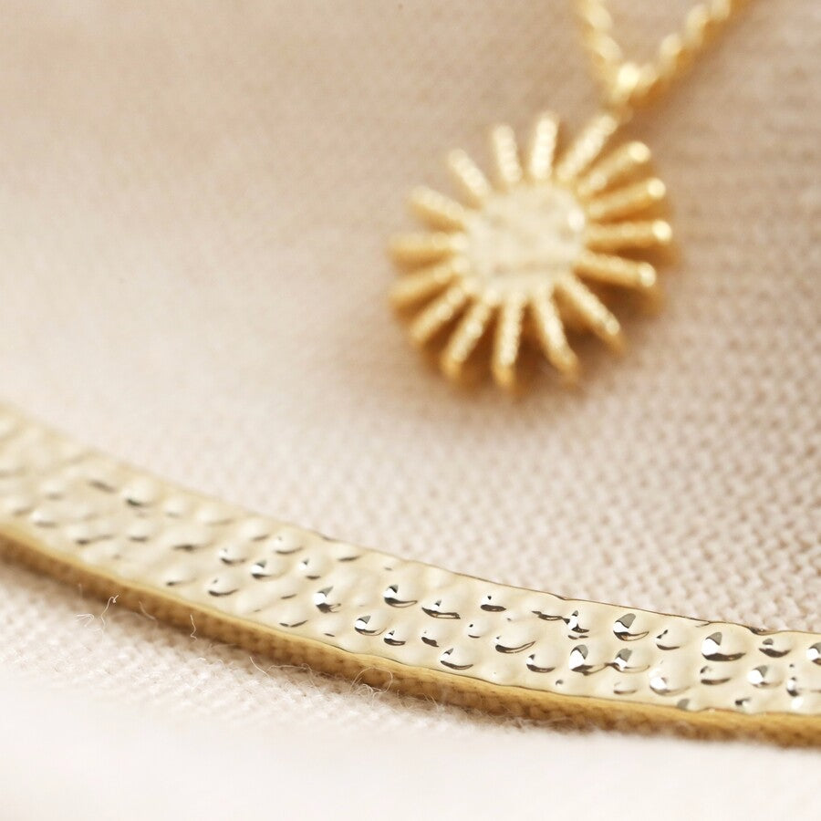 Sun and Moon Layered Necklace in Gold | Designed in the UK | 14K Gold Plated
