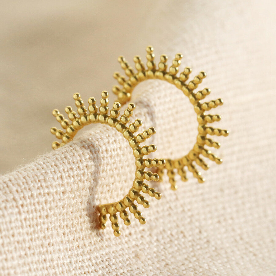 Sunbeam Hoop Earrings in Gold | Designed in the UK | 18K Gold Plated Sterling Silver