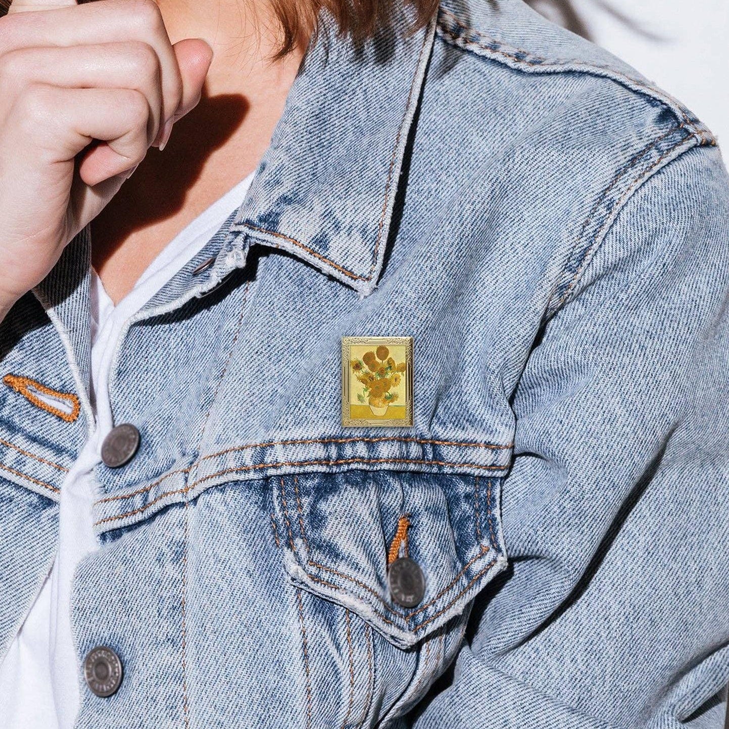 Sunflowers (1888) by Van Gogh Art Frame Pin | Museum Enamel Lapel Pin-Real Sic-The Bullish Store