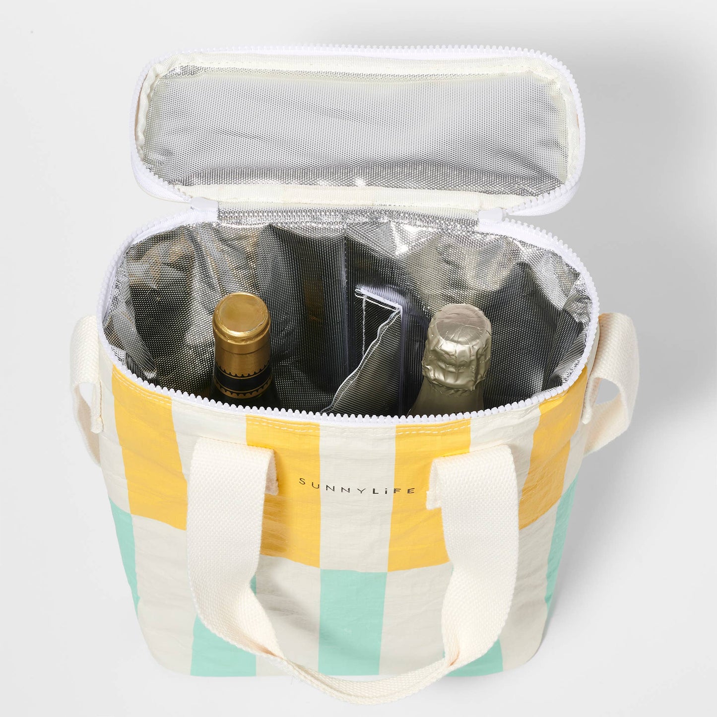 Sunnylife Drinks Cooler Bag in Rio Sun Multi Stripe | Holds 2 Champagne or Wine Bottles