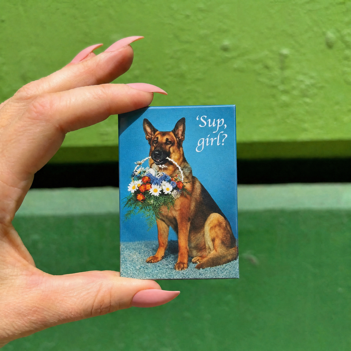 Sup Girl Dog Funny Magnet | Novelty Fridge Magnet-Ephemera-The Bullish Store