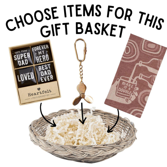 Super Dad Magnets Father's Day Gift Basket | 3 Gift Items in a Reusable Basket