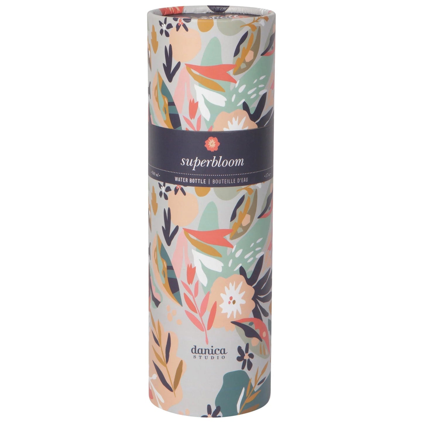 Superbloom Hydration Stainless Steel Water Bottle in Gift Tube | 17 oz | Gift for Her