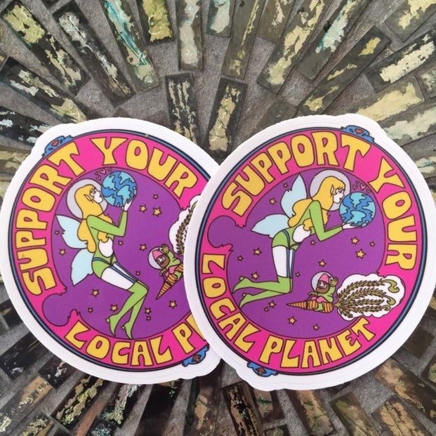 Support Your Local Planet Vinyl Sticker | 3"