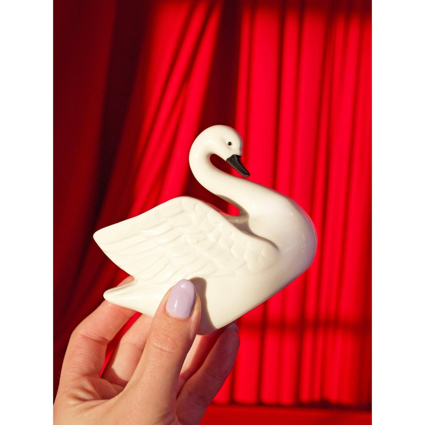 Swan Match Striker | Ceramic Swan Match Holder & Striker | Vintage Style Decor with Matches