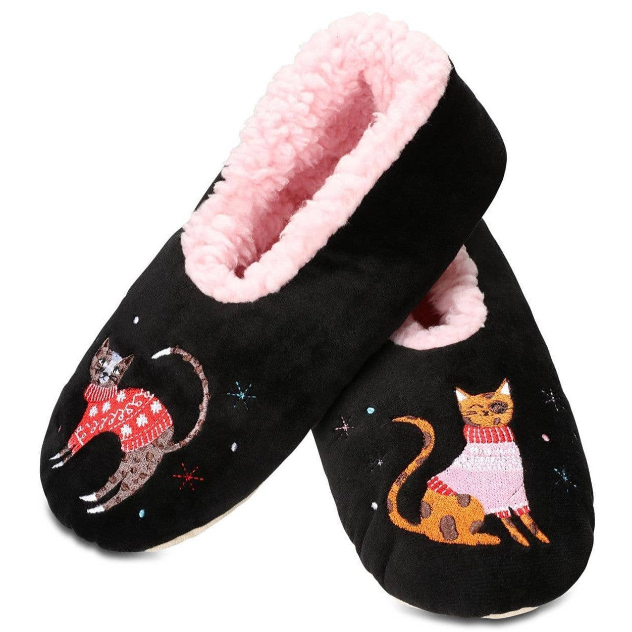 Sweater Cats Sherpa Lined Slipper | House Shoes | Indoor Fur Lady Slippers [Sizes SM/M-M/L]