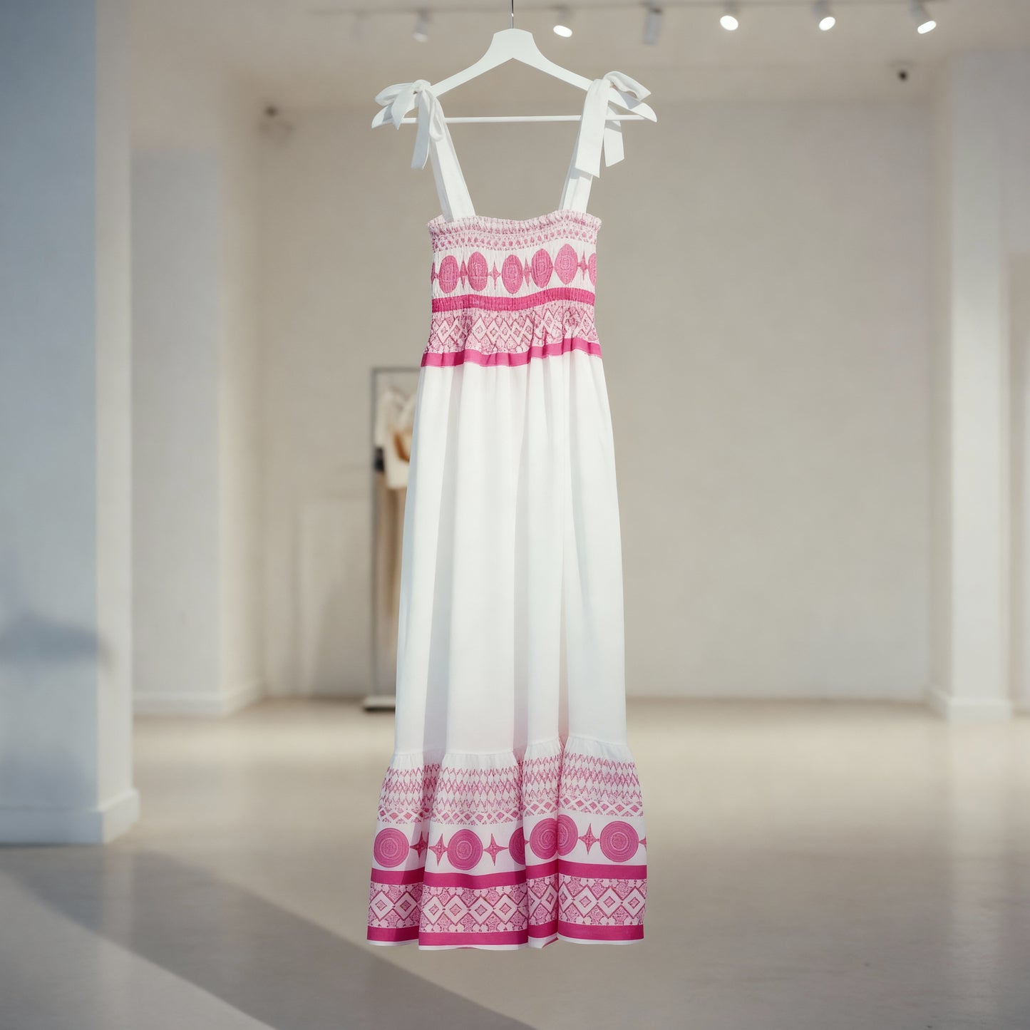 Sweet Bandage Slip Boho Print Dress in Red and White [Available in M-L]