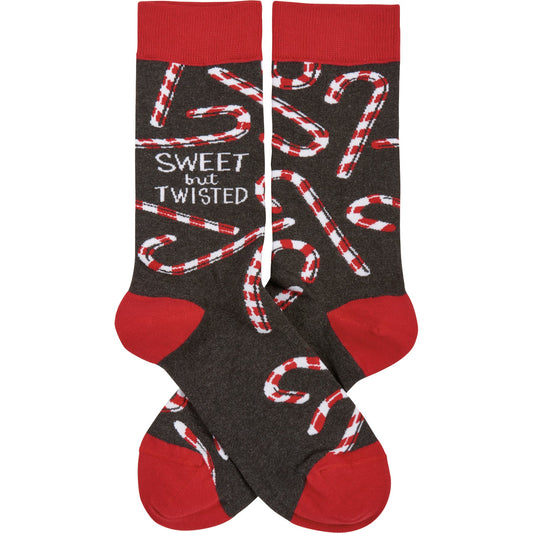 Sweet But Twisted Candy Cane Socks | Christmas Novelty