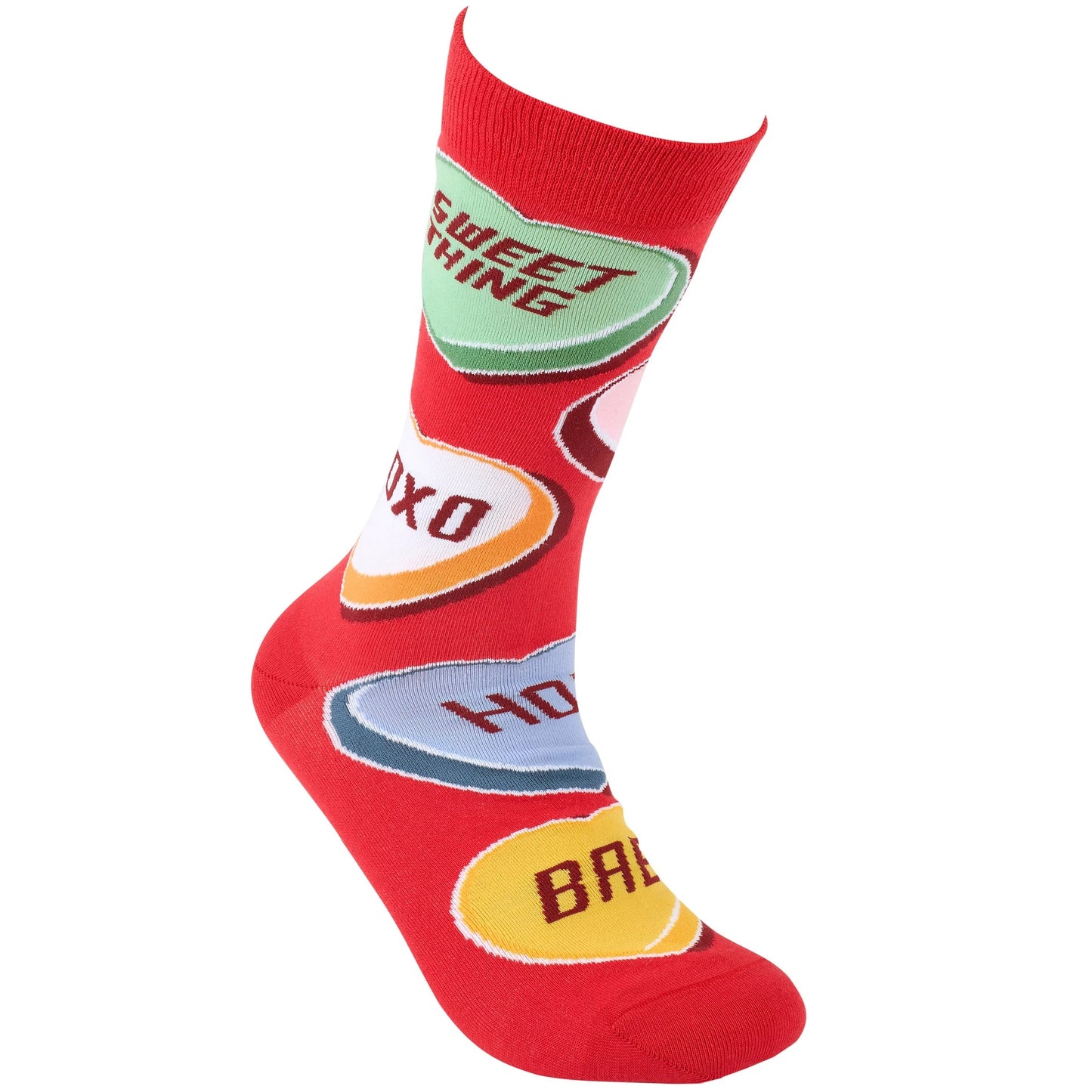 Sweet Thing Conversation Valentine Socks | Candy Heart Novelty Crew Socks