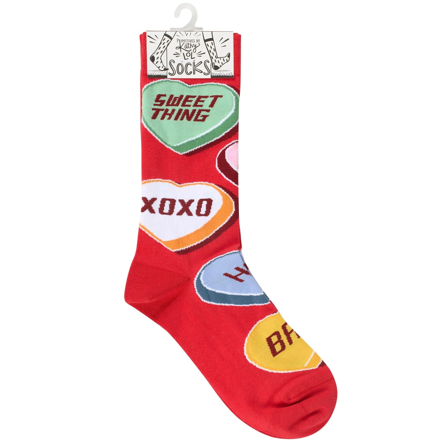 Sweet Thing Conversation Valentine Socks | Candy Heart Novelty Crew Socks