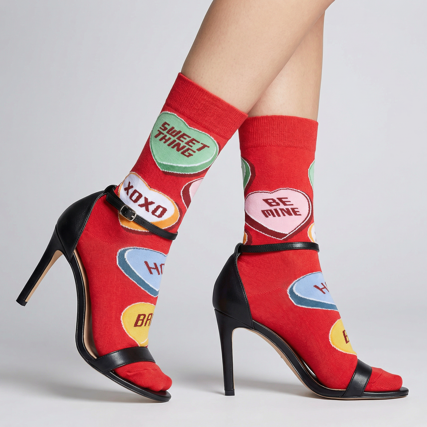 Sweet Thing Conversation Valentine Socks | Candy Heart Novelty Crew Socks