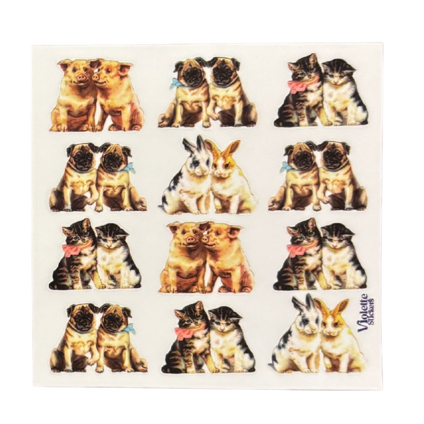 Sweetheart Pets Stickers | 4" x 4" | 2 Sheets