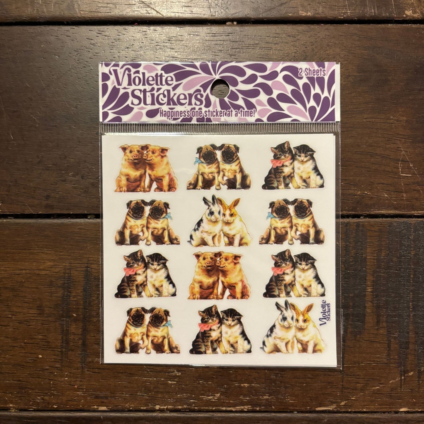 Sweetheart Pets Stickers | 4" x 4" | 2 Sheets