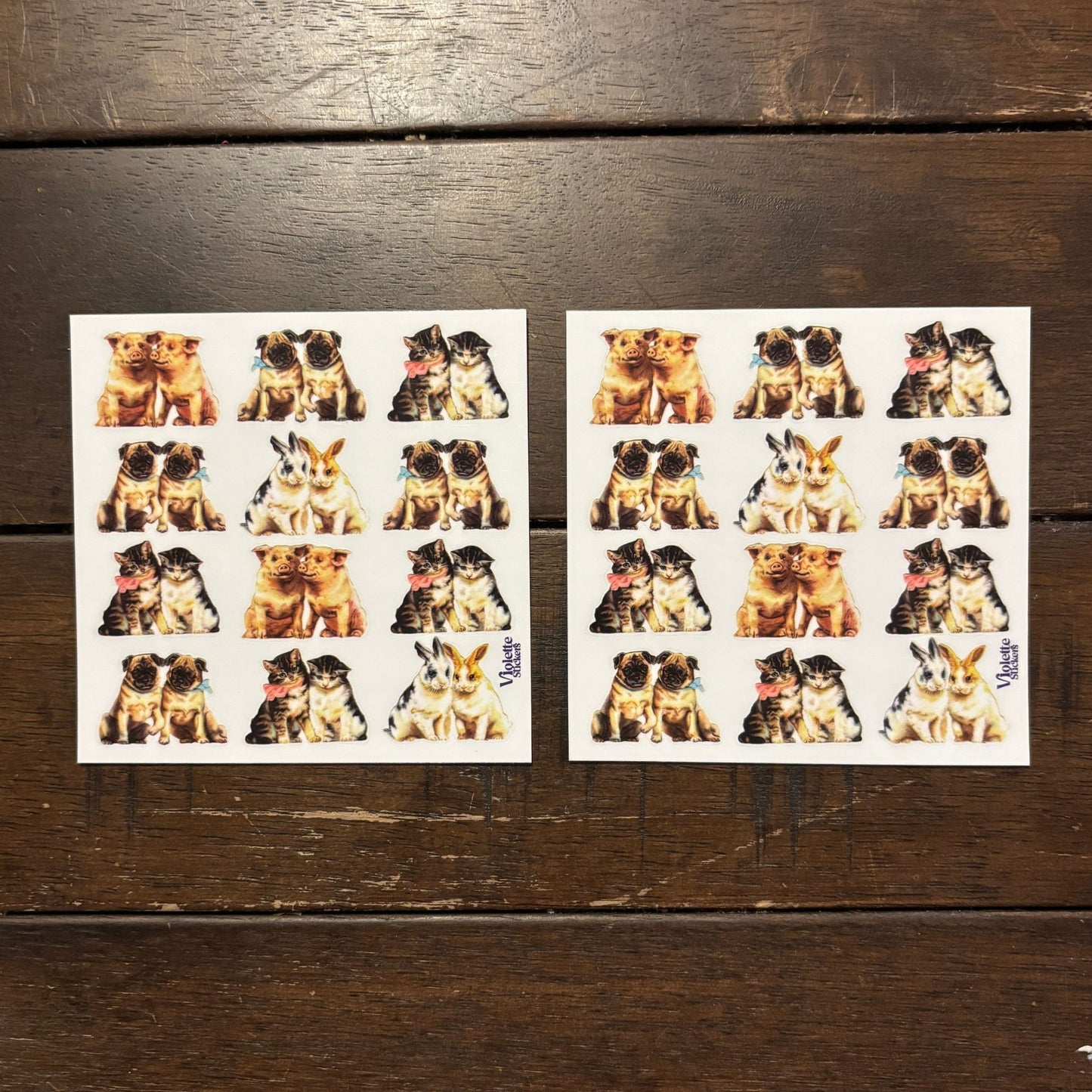 Sweetheart Pets Stickers | 4" x 4" | 2 Sheets