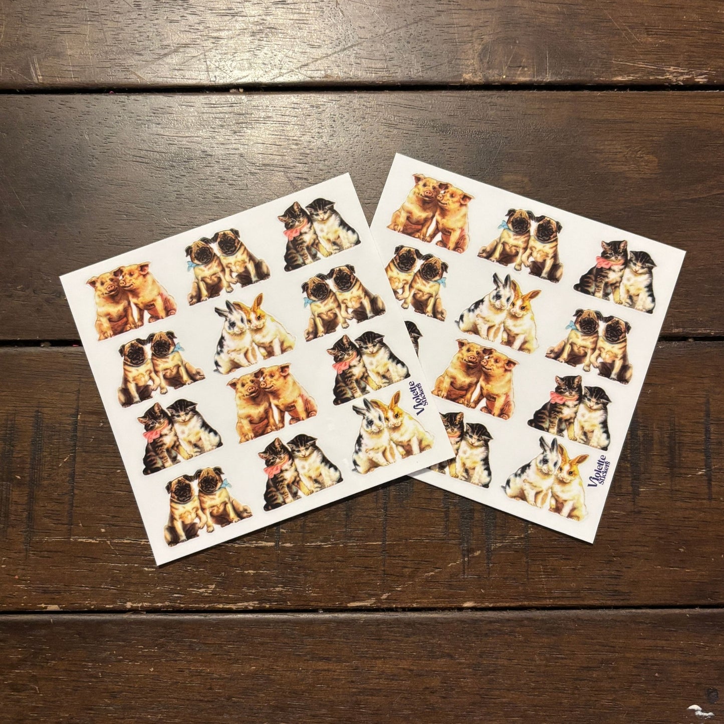 Sweetheart Pets Stickers | 4" x 4" | 2 Sheets
