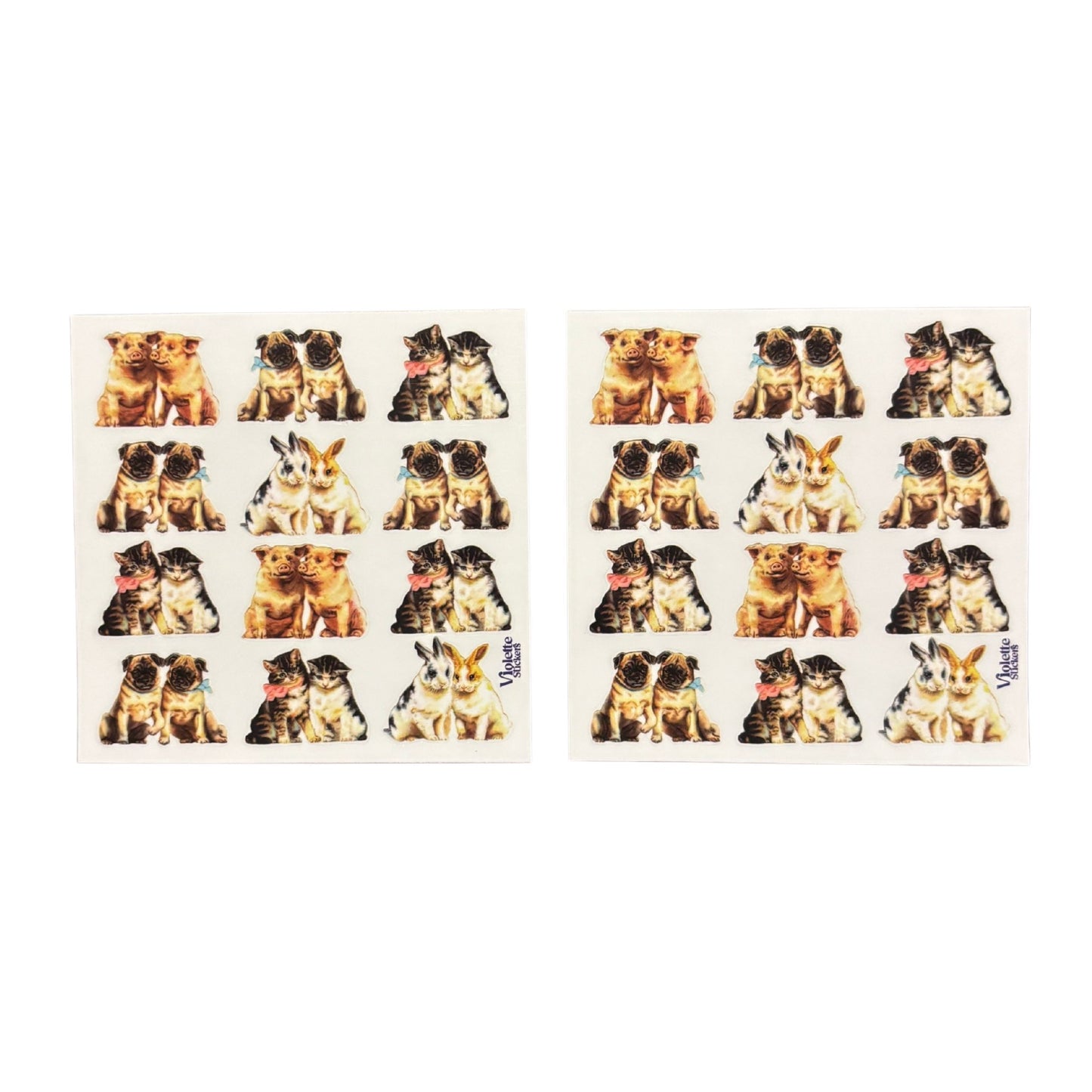 Sweetheart Pets Stickers | 4" x 4" | 2 Sheets