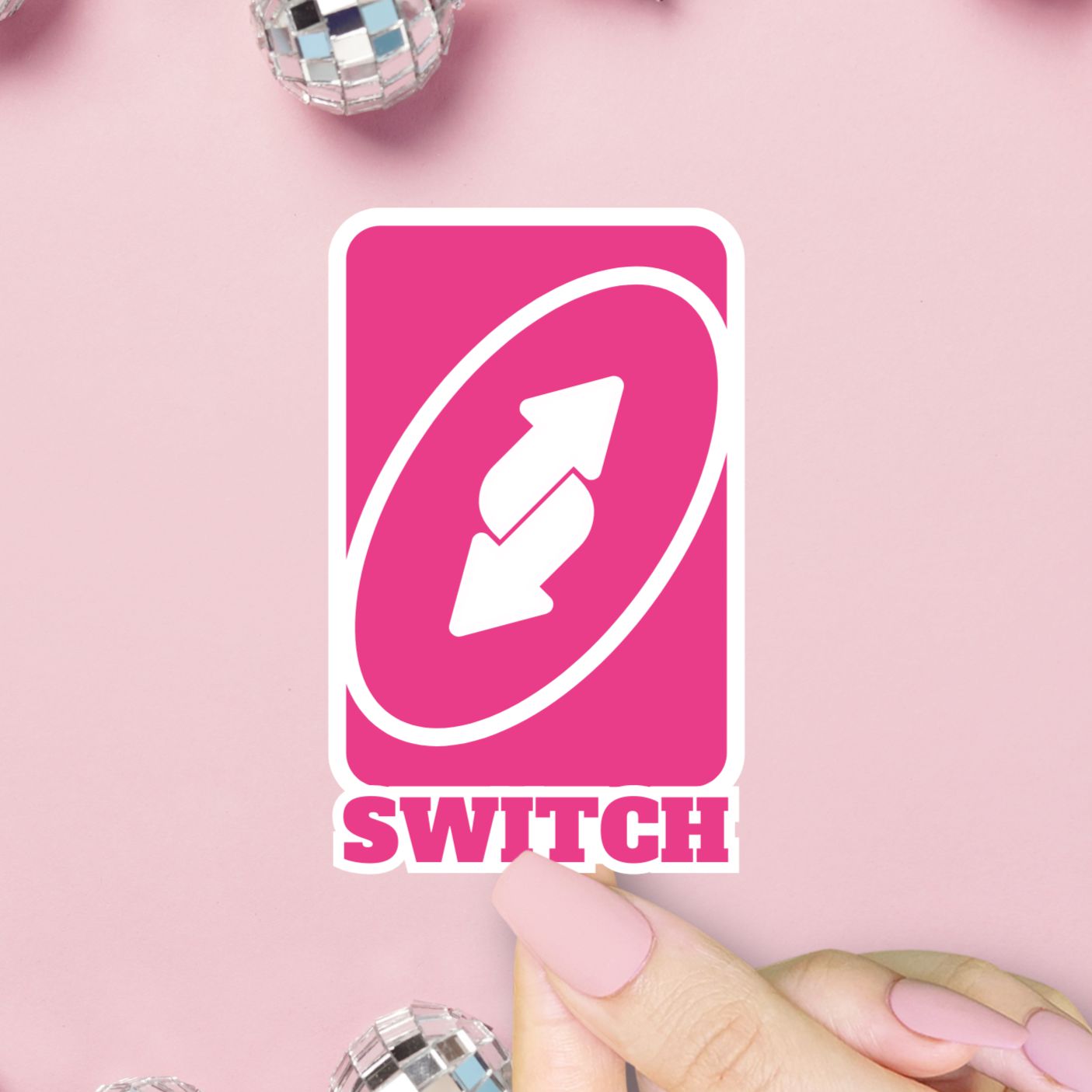 Switch Uno Card Sticker, LGBTQ+ Pride, Sapphic Lesbian Vinyl Sticker