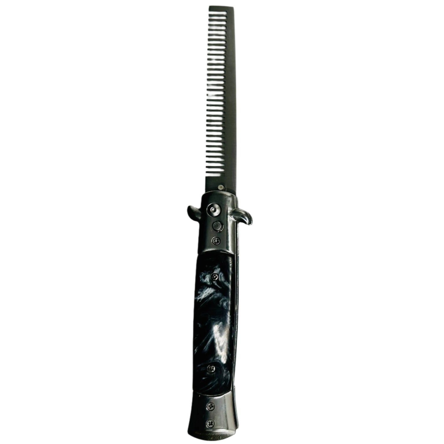 Switchblade Comb | Knife Inspired Hair Comb [Color Options: Black, Blue, White]