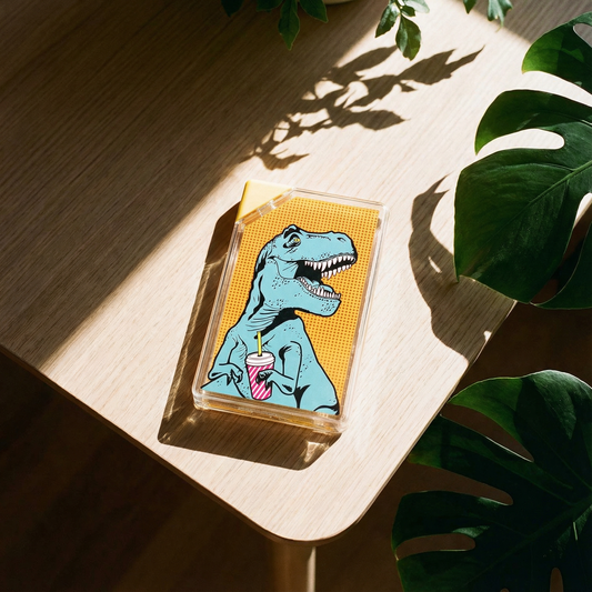 T-Rex Flask Style Pop Art Water Bottle | Flat Profile Fits in Handbag | BPA Free and Dishwasher Safe