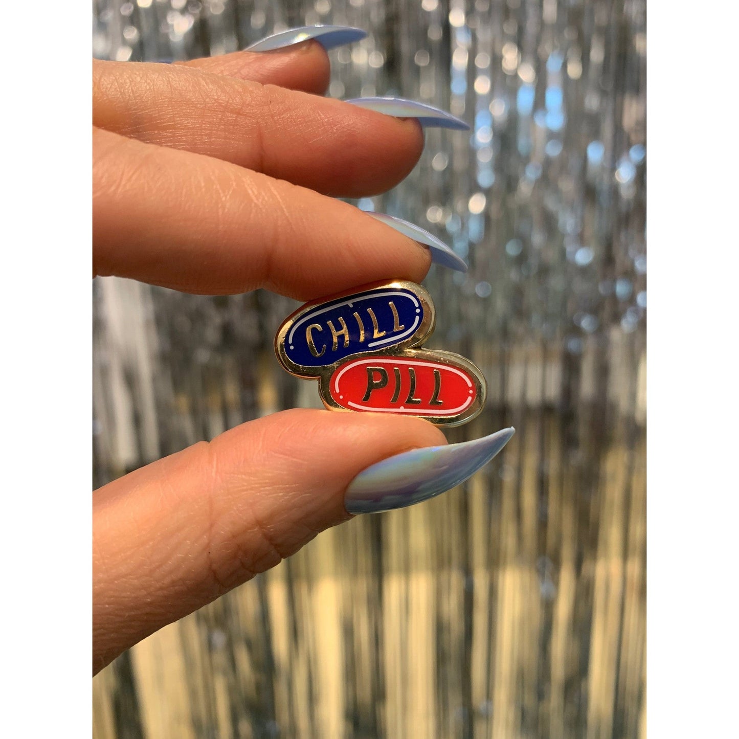 Take A Chill Pill Enamel Pin on Gift Card
