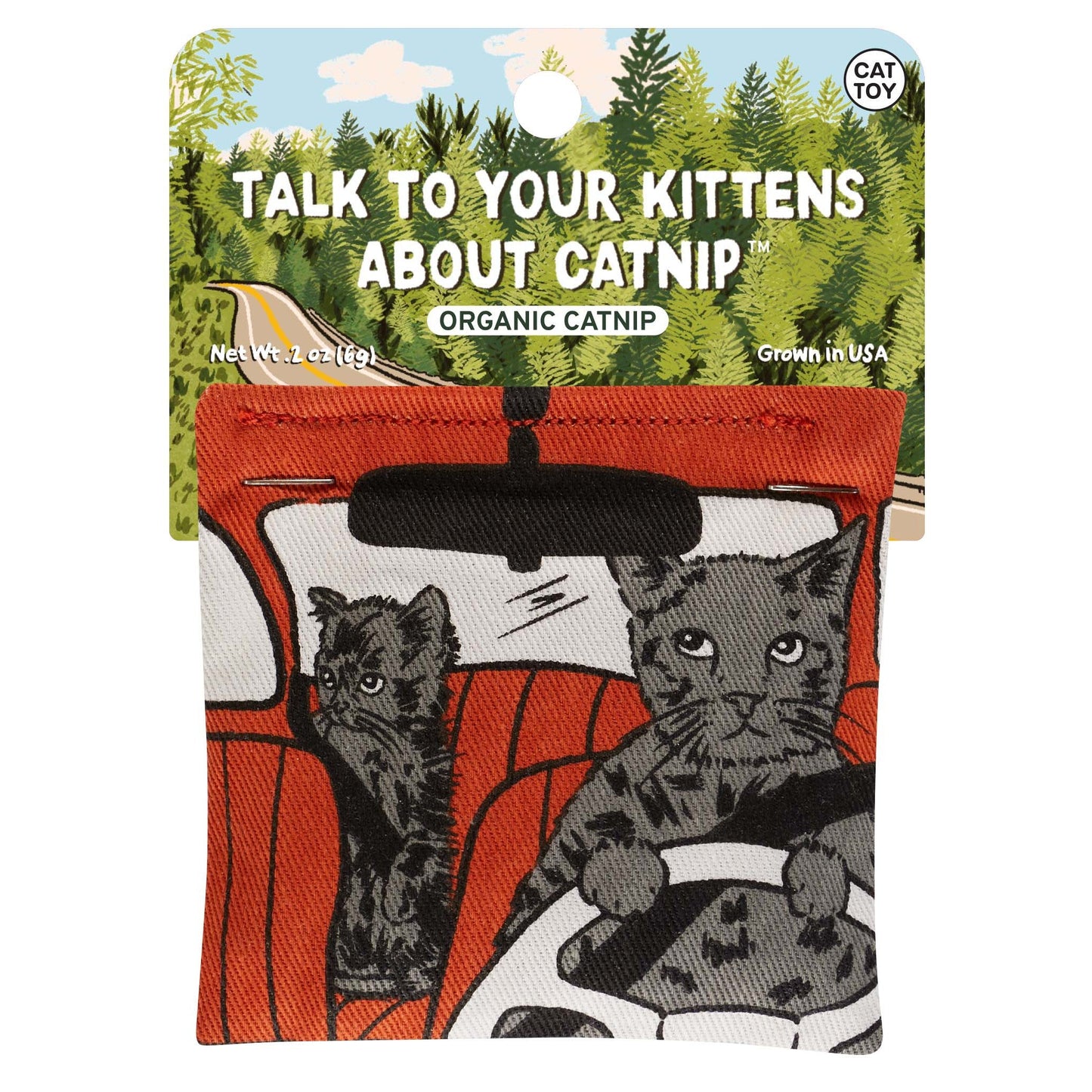 Talk To Your Kittens About Catnip Toy | Premium Organic Catnip | Illustrated Cotton Pouch