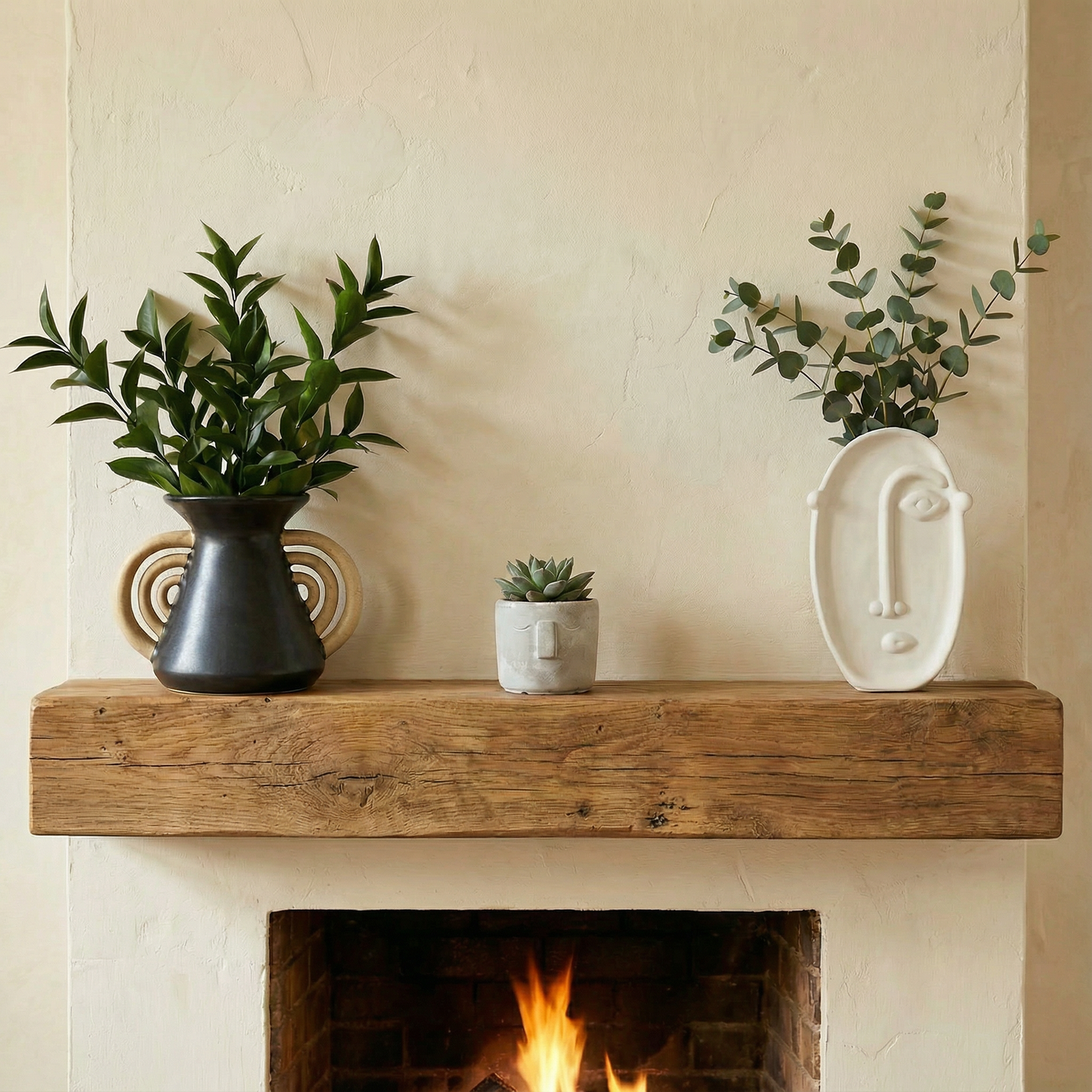 Tall Face Ceramic Pot | Decorative Planter for Succulents & Flowers | 7.5" Tall