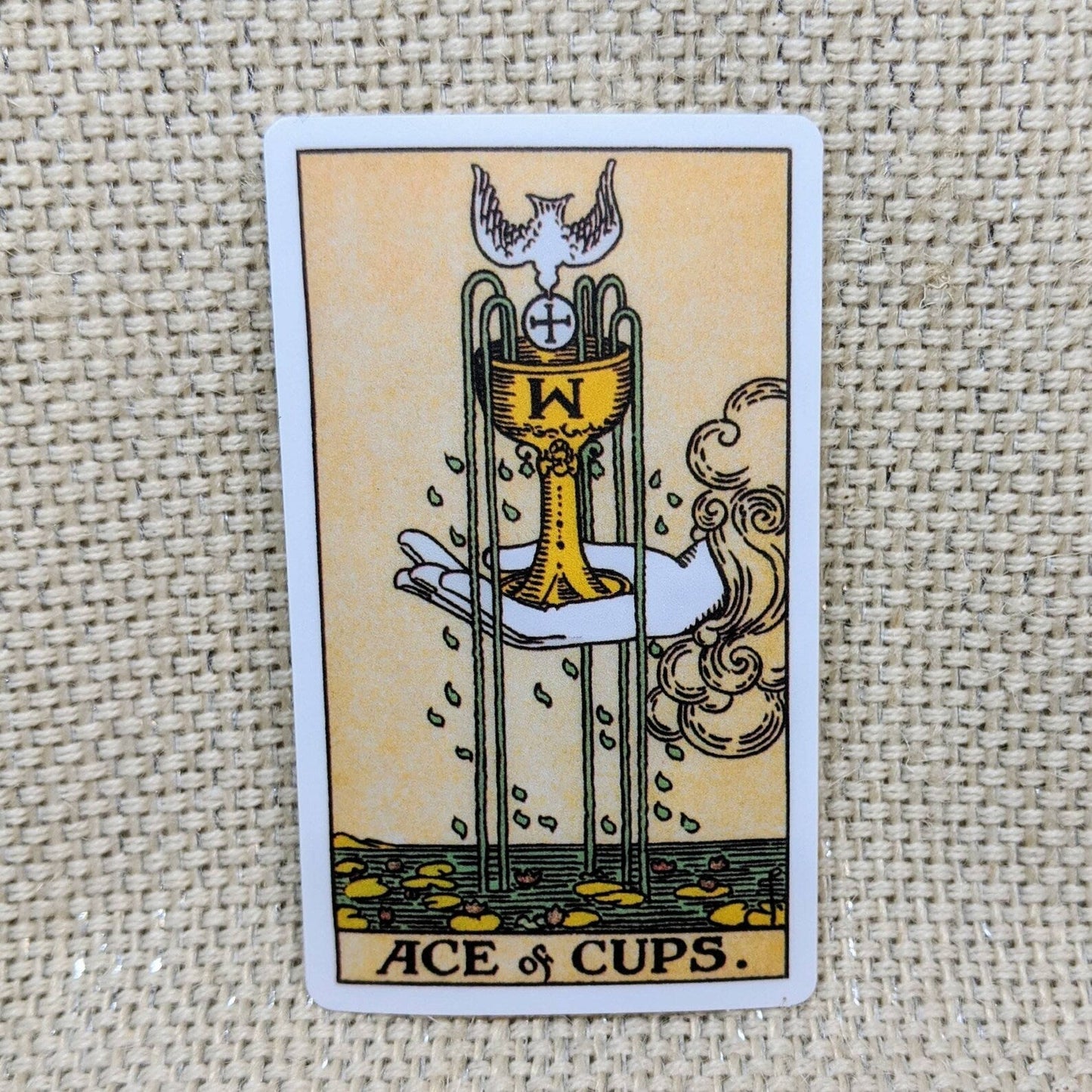 Tarot Card Ace Of Cups Vintage Art Vinyl Sticker | 3" x 1.5"