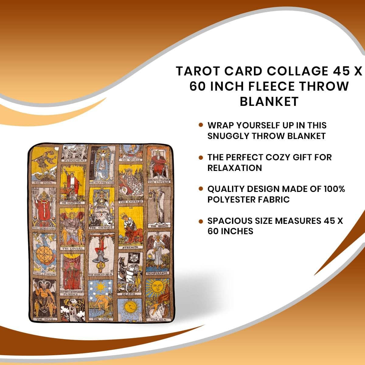 Tarot Card Collage Fleece Throw Blanket | 45" x 60"