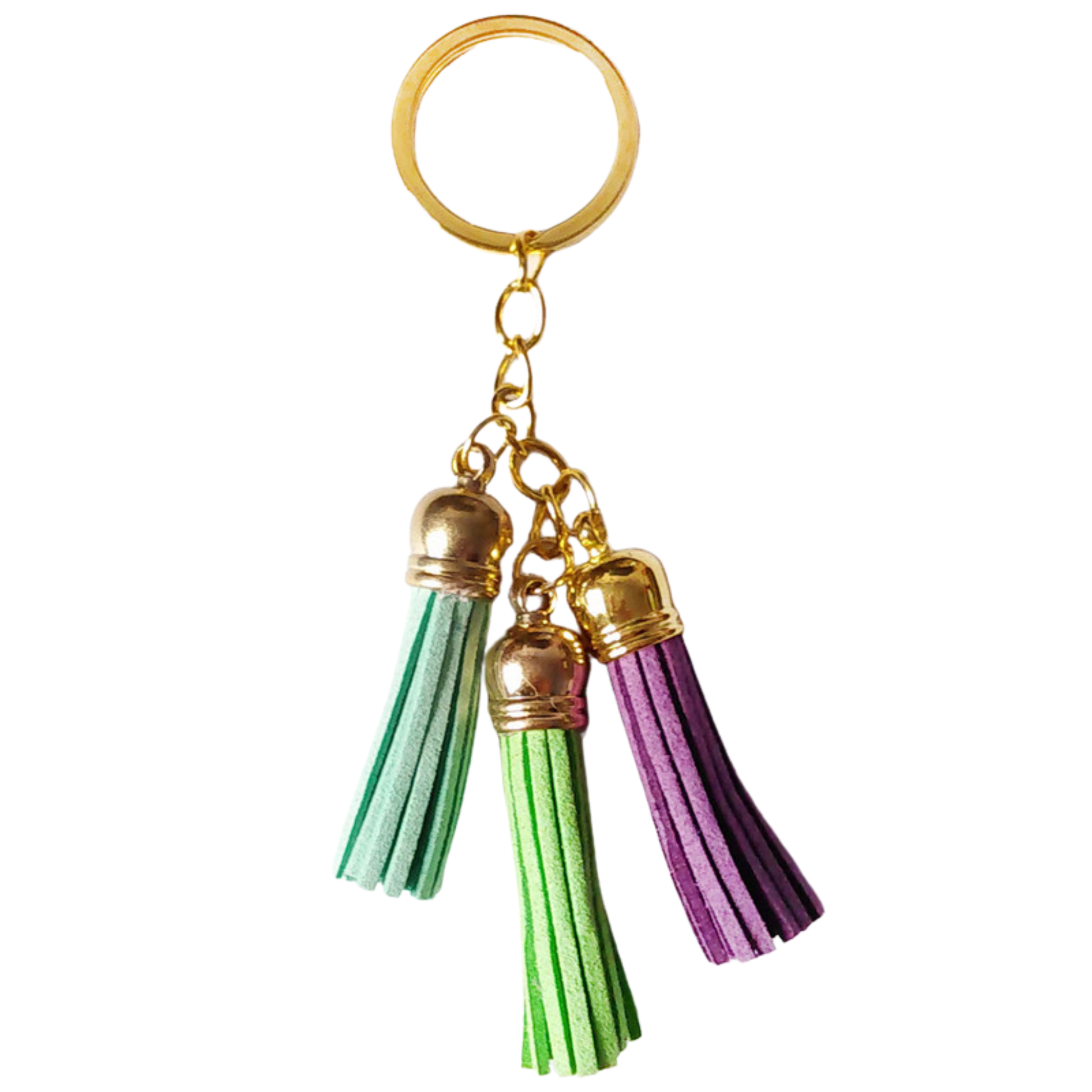 Tassel Keychain | Faux Leather | Gold Hardware | 4 Color Styles-Paper & Quartz-The Bullish Store