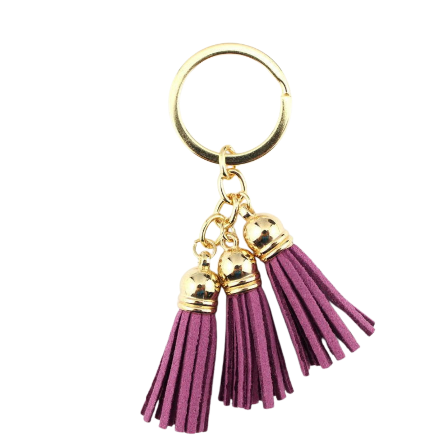 Tassel Keychain | Faux Leather | Gold Hardware | 4 Color Styles-Paper & Quartz-The Bullish Store