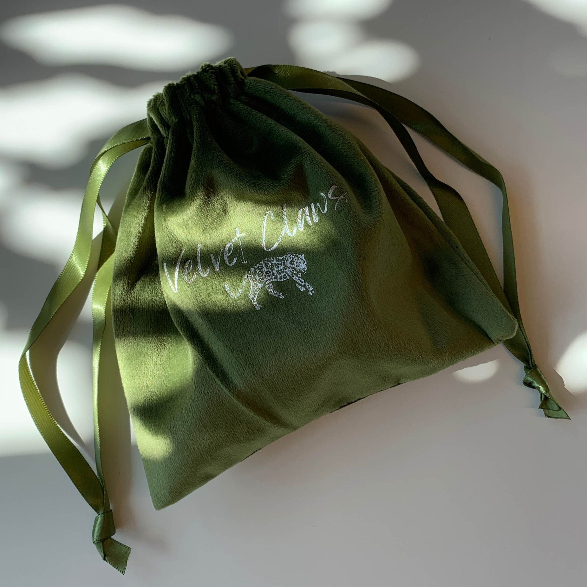 Taupe Fantasy Satin Scrunchie Set in Velvet Travel Bag