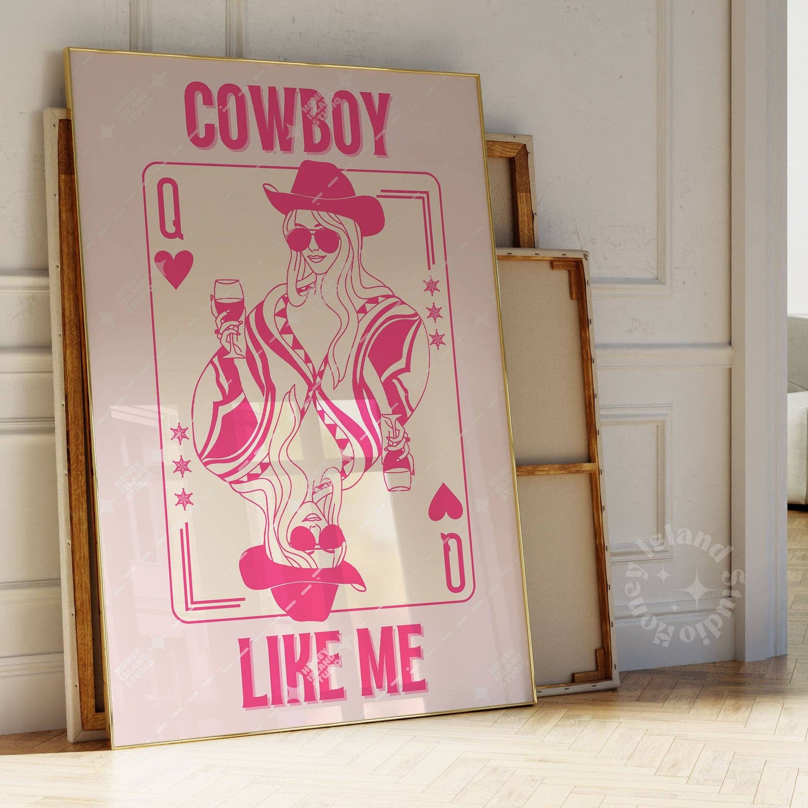 Taylor Cowboy Like Me, Queen Of Hearts Card Pink Poster | Unframed Wall Decor