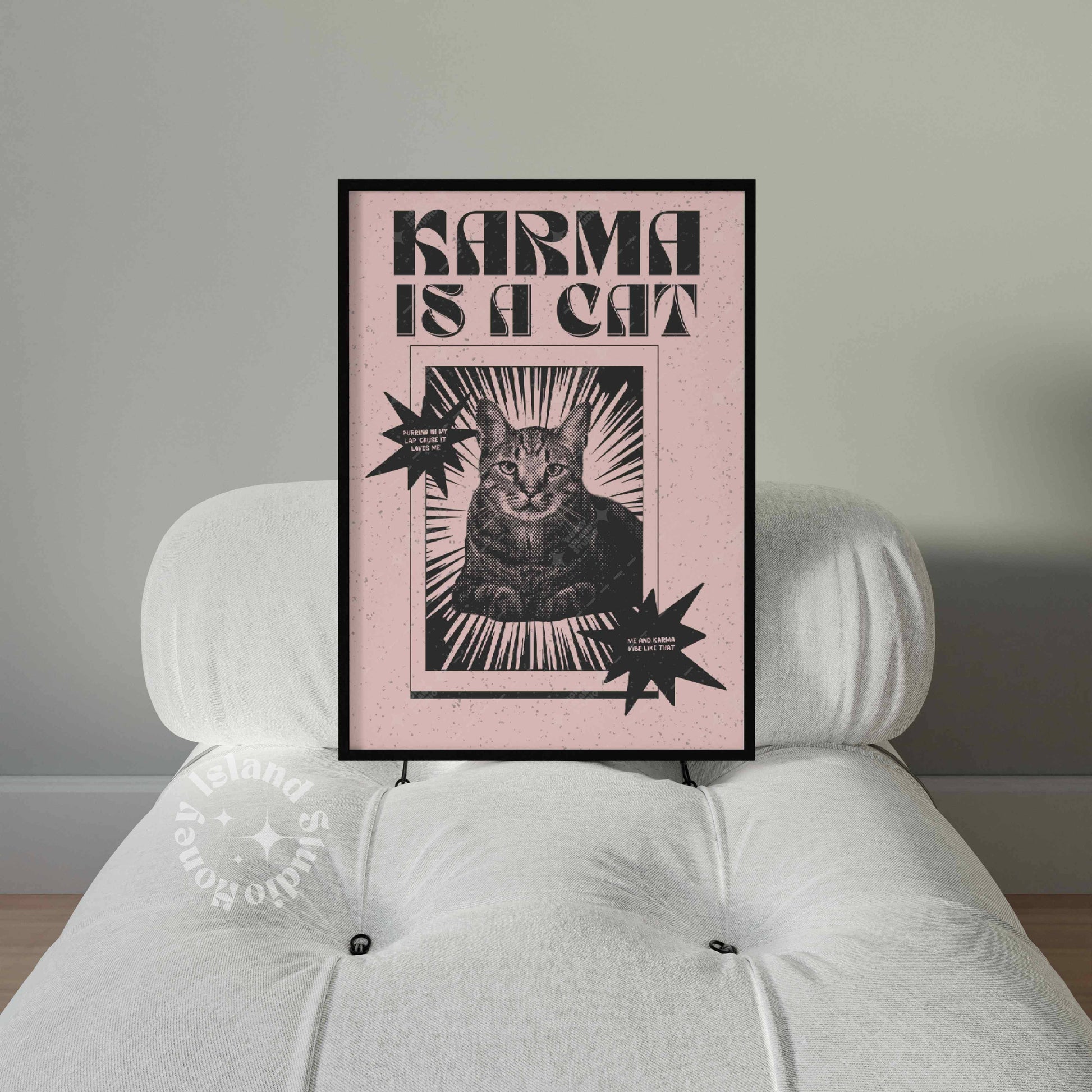 Taylor Karma is a Cat Poster | Unframed Retro Pink Wall Decor