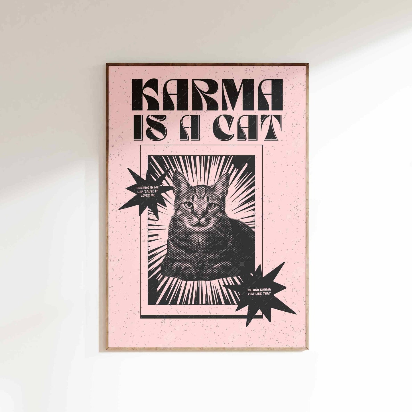 Taylor Karma is a Cat Poster | Unframed Retro Pink Wall Decor