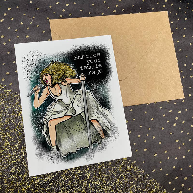 Taylor Swift "Embrace Your Female Rage" Card | Blank Inside Greeting Card