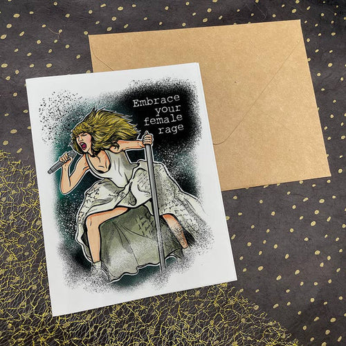 Taylor Swift "Embrace Your Female Rage" Card | Blank Inside Greeting Card